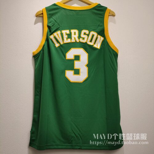 3号艾弗森贝瑟尔高中球衣 夏季复古刺绣速干篮球服美式训练背心男 - 图0