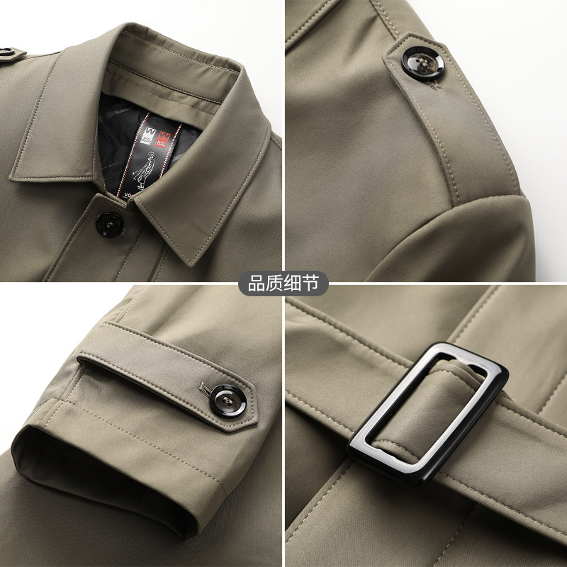 秋冬加大码男士中长款特大号宽松 宝盾狼风衣