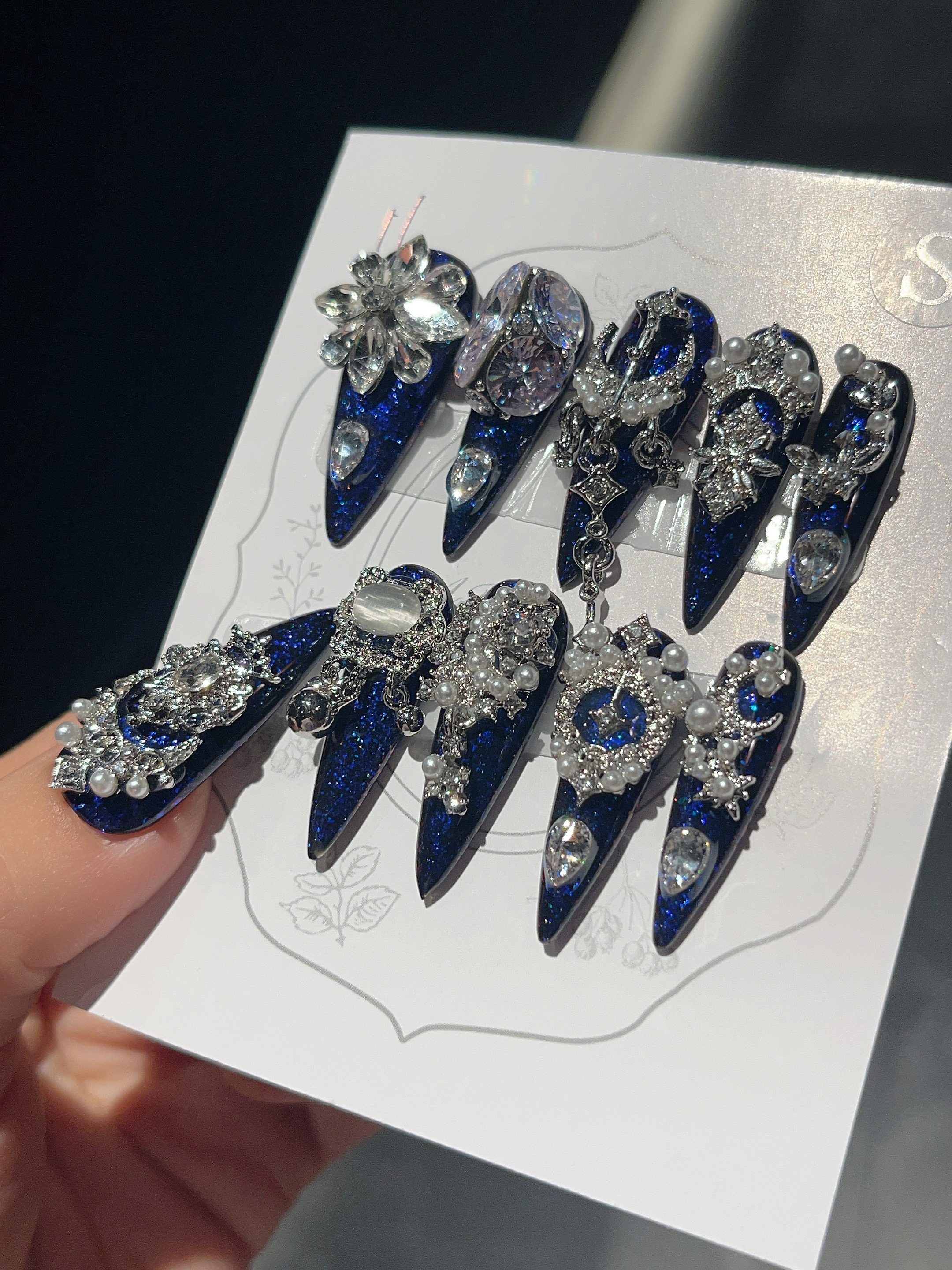 A32爆闪北海蛊王苗疆长尖高级美甲成品纯手工可拆卸穿戴甲,淘宝优惠券,粉丝福利购,淘宝优惠卷