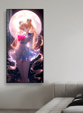 美少女战士led灯玄关装饰画二次元动漫卧室发光挂画网吧壁画海报
