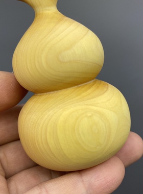 楠香木语 黄杨木雕刻福禄素葫芦实木创意手把件车挂把玩吊坠挂件