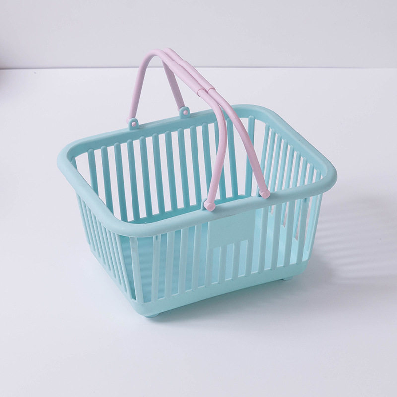 ins桌面收纳篮迷你超市购物篮可爱粉色蓝色摆件装饰拍照道具包邮,淘宝优惠券,粉丝福利购,淘宝优惠卷