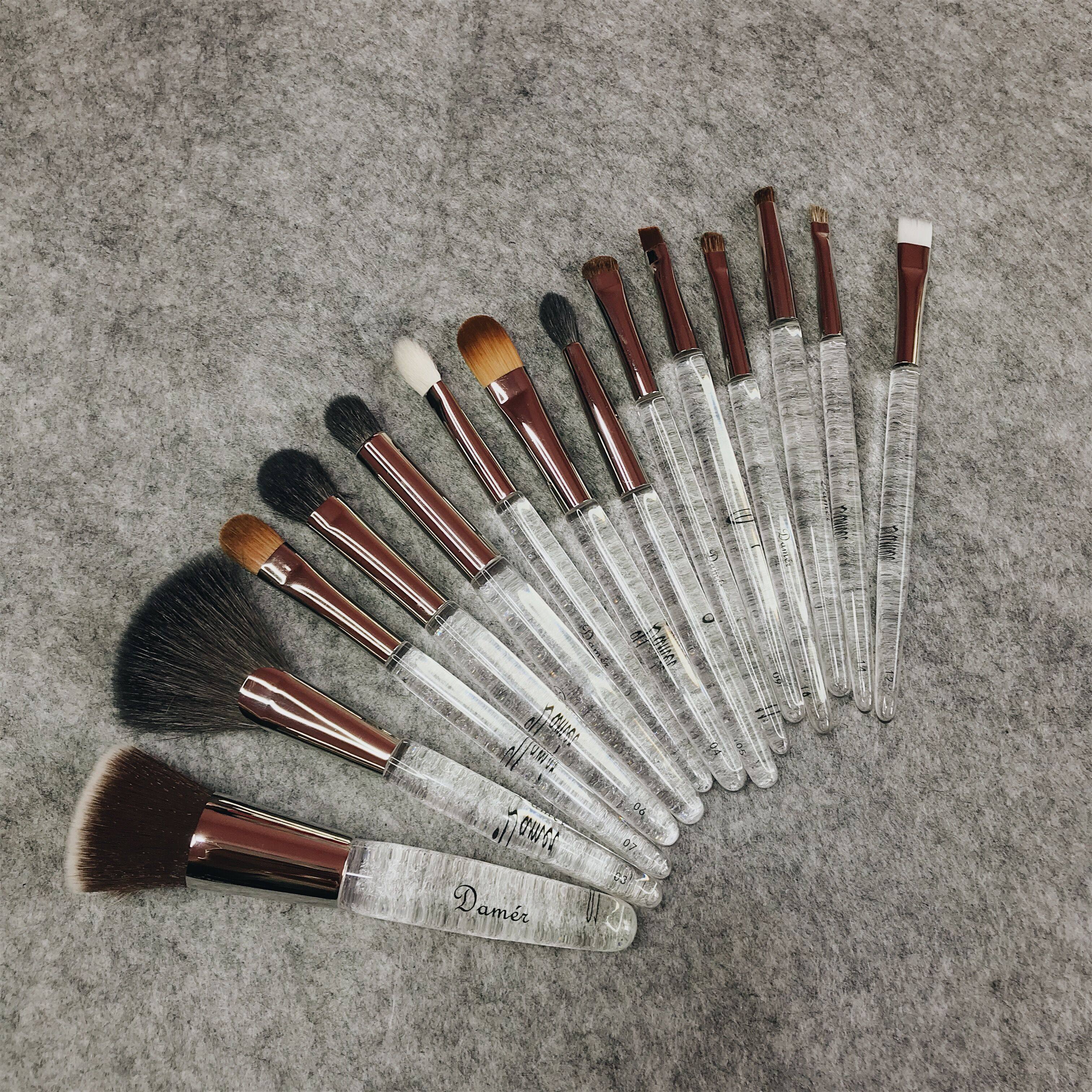 亚克力透明14只套刷粉底刷鼻影晕染高光眉刷唇刷眼影扇形遮瑕羊毛,淘宝优惠券,粉丝福利购,淘宝优惠卷