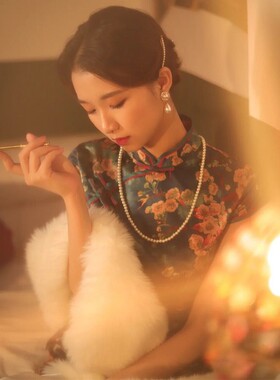 貂皮喜妈妈冬新娘狐狸毛披肩婚纱披风礼服旗袍皮草斗篷外套白色女