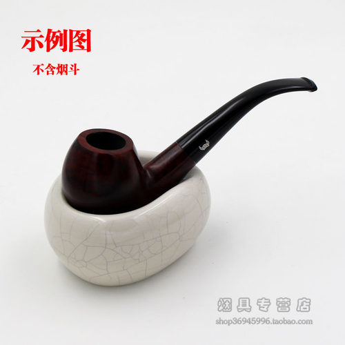 烟斗用陶瓷烟斗架 白色龟裂纹单个托斗架烟斗底座烟斗配件 - 图3