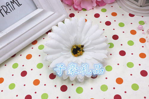 新款DIY扶郎菊花朵头饰海边度假沙滩配饰品边夹发夹仿真头花 - 图1