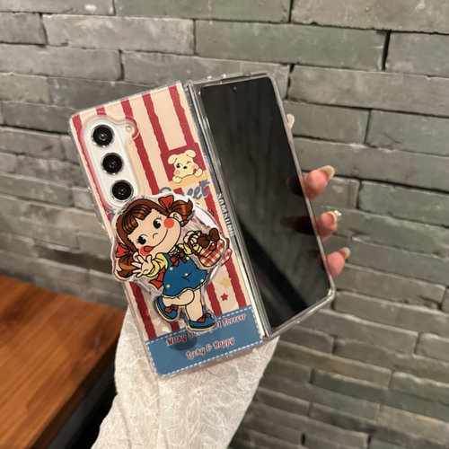 ins复古条纹不二家牛奶妹适用三星zfold7手机壳折叠屏fold5手绳FOLD6磁吸支架W24防摔ZFold3个性W23保护套w22 - 图1