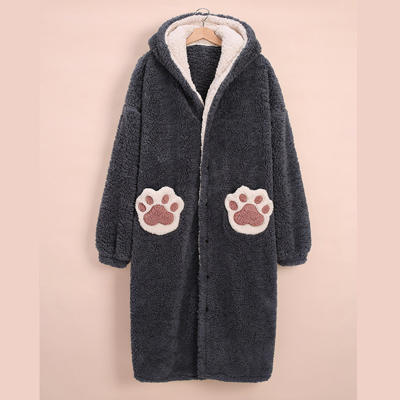 情侣秋冬季珊瑚绒长款男可爱睡袍 美腾睡袍/浴袍