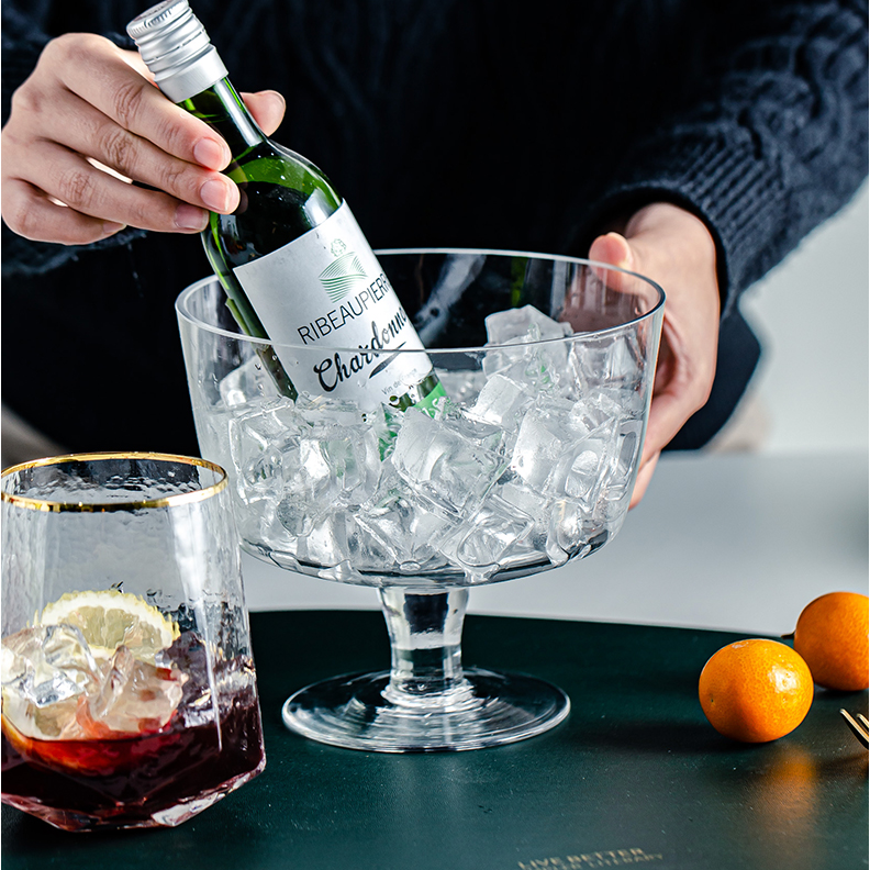 大号高脚玻璃杯水果沙拉杯网红布丁杯超大冰淇凌杯玻璃水果盘 - 图2