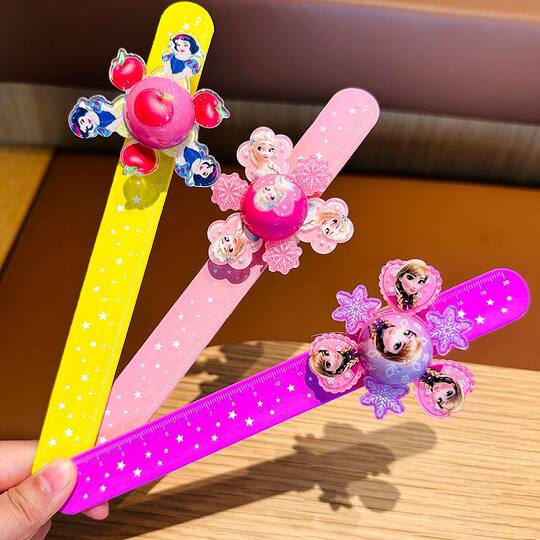 Flashing spinning top children's bracelet snap ring