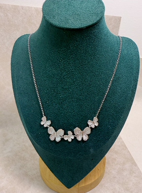 意大利进口 925银蝴蝶系列  多蝶项链专柜品质45+5cm A145