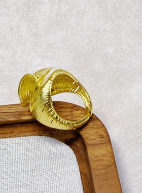 意大利进口925银镀金戒指活口设计专柜定制 绝美银丝工艺