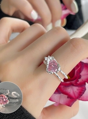 可爱戒指女生日韩甜美爱心食指戒简约小众创意指环