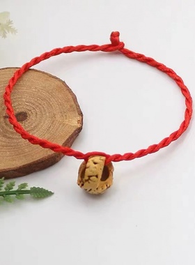 本命年红绳手链粗绳子手串人工编织男女复古情侣通用红手饰