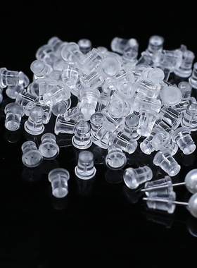 透明环保硅胶耳堵配件银针防氧化发黑保护套diy耳饰材料耳钉胶管