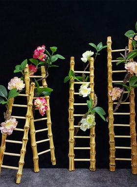 竹根小竹梯节节高竹节竹工艺品，乔迁节节高装饰小梯子