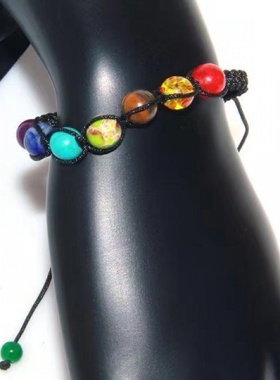 冷淡风文艺简约星球宇宙行星雾面磨砂石珠黑暗系手链手串男女