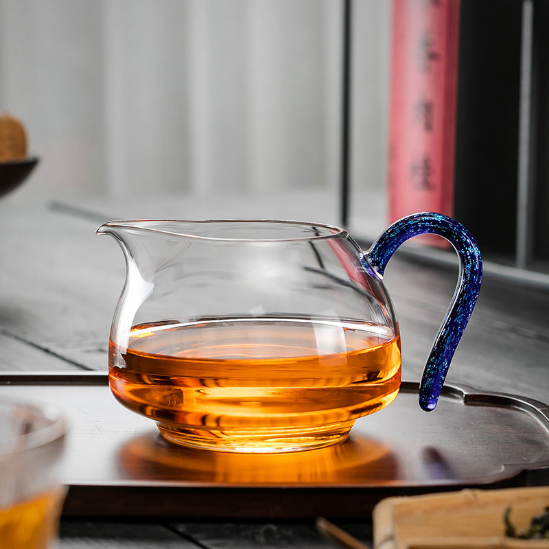 公道杯玻璃手工匀杯大号高档耐热防烫分茶器炫彩把茶海家用倒茶杯,淘宝优惠券,粉丝福利购,淘宝优惠卷