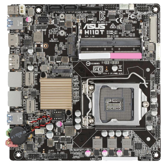Asus/华硕H110T双网卡 超薄迷你 ITX主板一体机工控板HTPC内建LVD - 图0