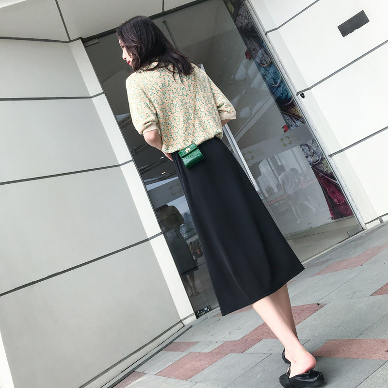 雪纺夏薄款a字裙ins风高腰半身裙 然可服饰半身裙