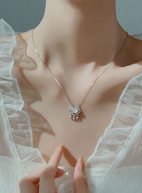 女白玉百搭如意长命锁锁链链热卖