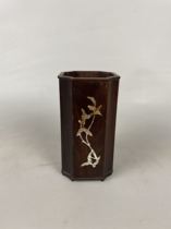 Red Wood Type Inlaid Melan Bamboo Chamomile Pen Holder For Furnishing And Furnishing