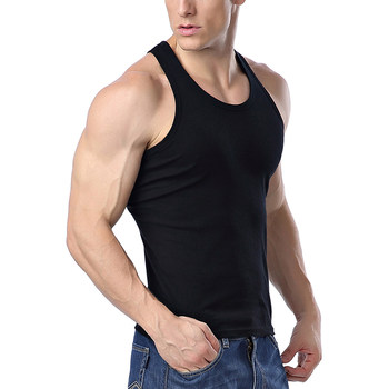 Langsha Sports Vest Men's Tide Brand Cotton Fitness Loose Outer Wear Sleeveless Large Size Bottoming Sweat-absorbing Vest Men