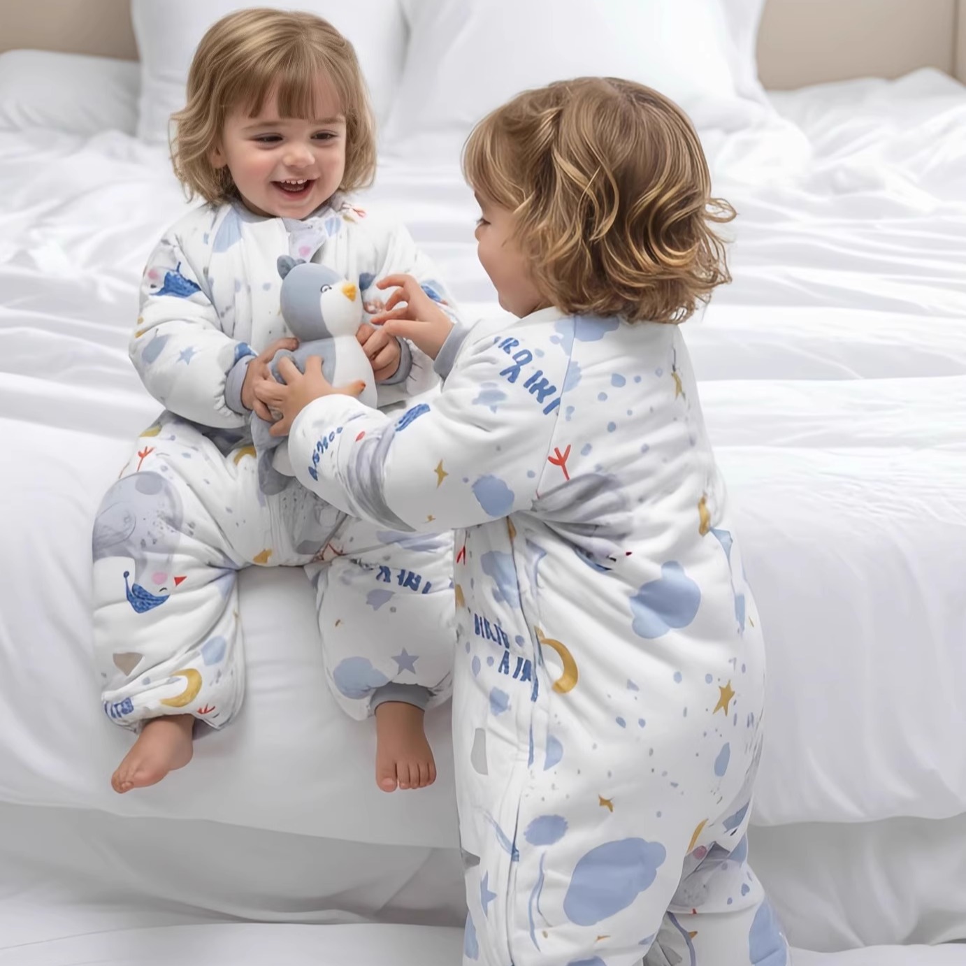 超人豆豆儿童分腿睡袋春秋冬纯棉宝宝儿童舒适睡眠神器四季通用 - 图1