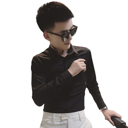 155小码男装矮小个子长袖衬衫男S号XS码纯色商务衬衣正装寸衫修身 - 图3