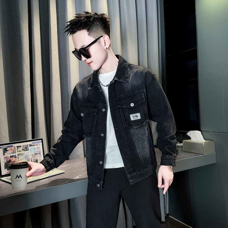 小码男装秋季XS号牛仔外套男修身短款夹克155矮个子S号潮流上衣服 - 图2