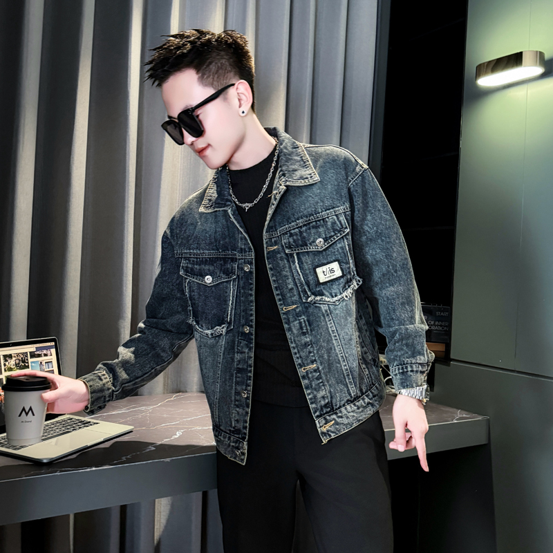 小码男装秋季XS号牛仔外套男修身短款夹克155矮个子S号潮流上衣服 - 图3