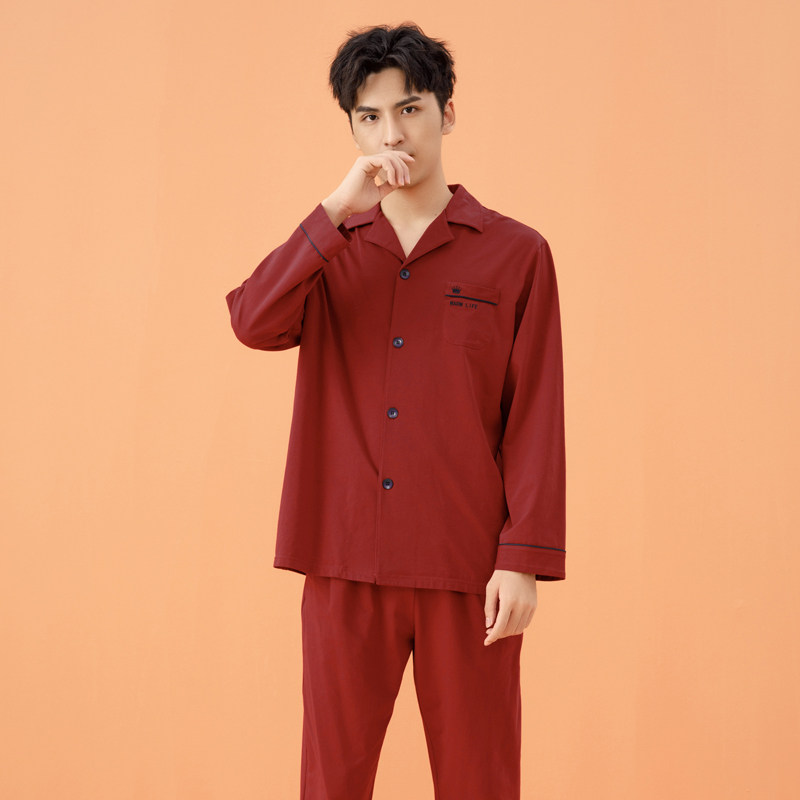 新款全棉结婚春秋款情侣一对睡衣 雪仙丽睡衣/家居服套装