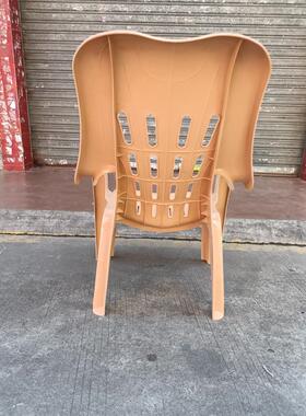 塑料加厚加大靠背椅子成人高背扶手椅可靠头躺椅沙滩椅午睡休闲椅