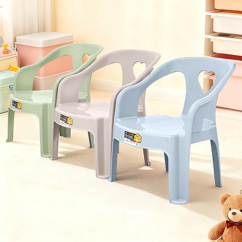 宝宝椅子加厚吃饭儿童餐椅幼儿园靠背椅小孩防滑椅子家用塑料凳子 - 图0