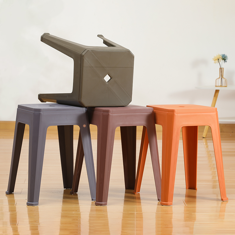 塑料凳子加厚家用耐用高的四角凳时尚简约板凳客厅便携式餐厅椅子