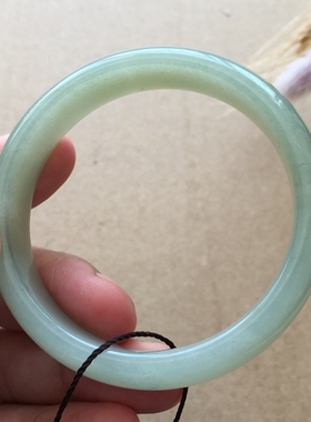 和田玉手镯少女玉镯子白玉款熟糯QY50天然玉质纹理正品保真证书