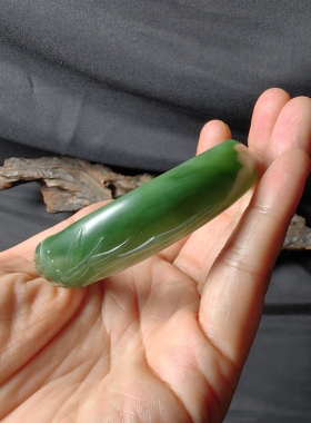 和田玉碧玉平安手镯天然保真玉镯子56带证书礼物竹节