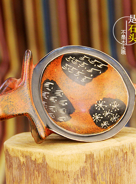 南非纪念品旅游非洲肥皂石肯尼亚工艺品象盘子桌面桌装饰摆件石雕