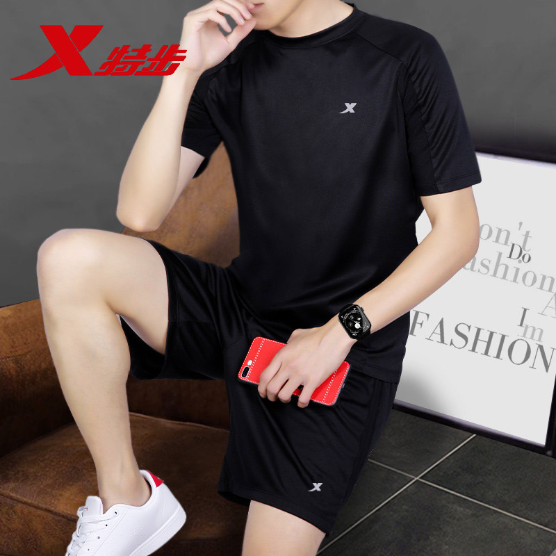 Special Step Sports Set Men's Two Piece Set 2020 Summer Fitness Quick Dried Youth Sportswear T-shirt Short Sleeve Shorts