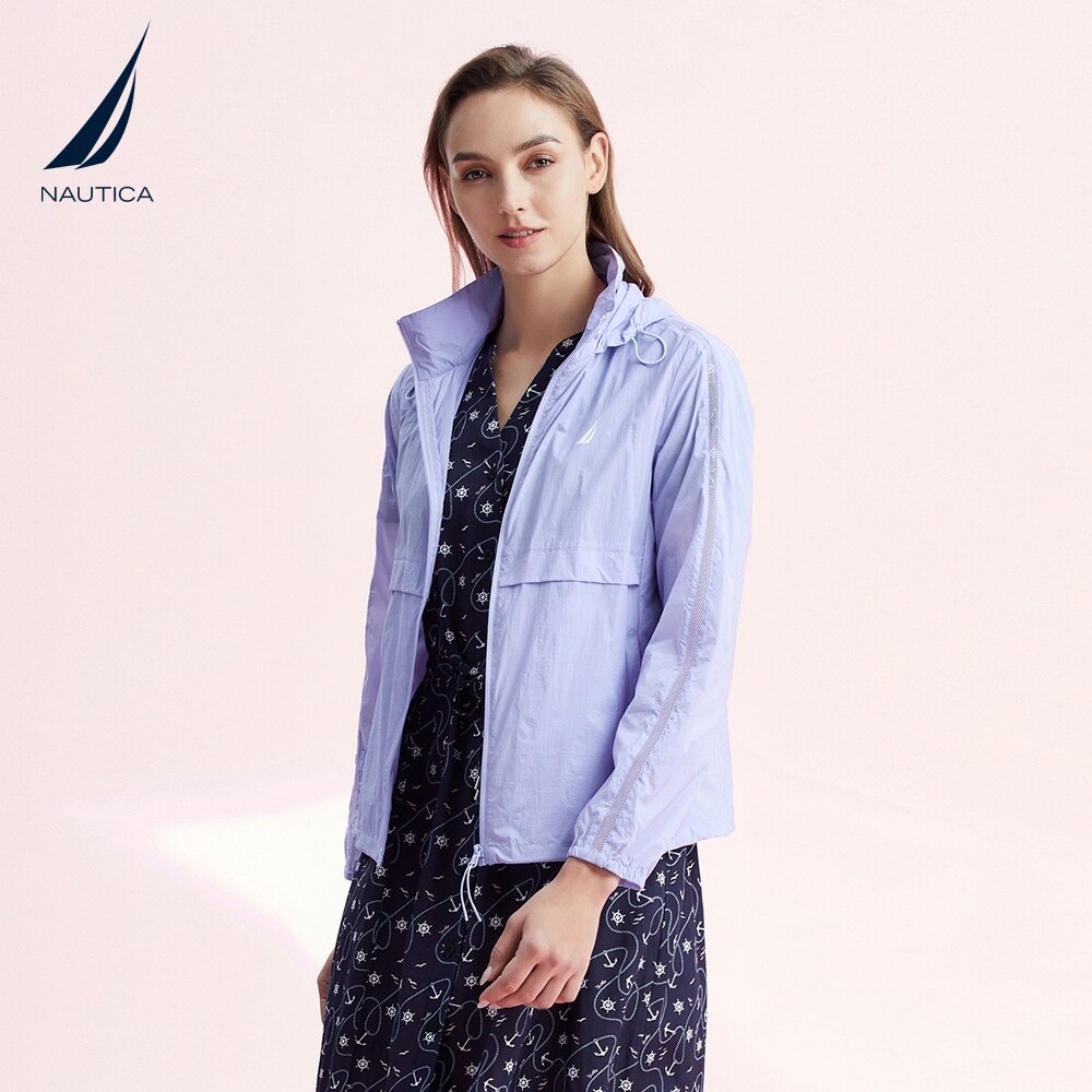 NAUTICA/诺帝卡女装春季凉感亲肤透气易打理显瘦隐藏帽外套22JO02_虎窝淘