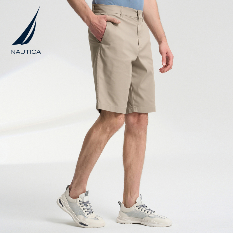 NAUTICA/诺帝卡男装夏季垂感挺括西装式直筒五分短裤BO3202