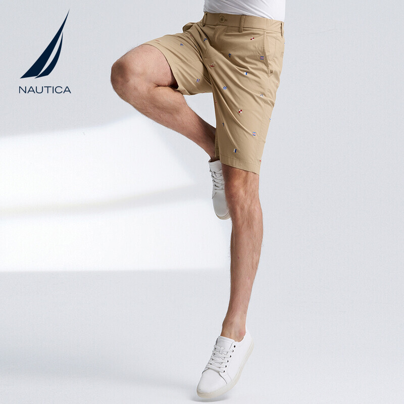 NAUTICA/诺帝卡男装夏季舒适带弹时尚绣花休闲短裤BO4201