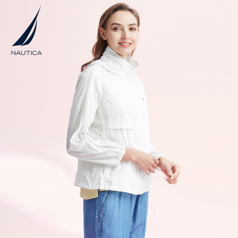 NAUTICA/诺帝卡女装春季凉感亲肤透气易打理显瘦隐藏帽外套22JO02_虎窝淘