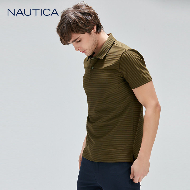 NAUTICA/诺帝卡男装夏季宽松商务简约休闲短袖POLO衫男T恤KC0243_虎窝淘