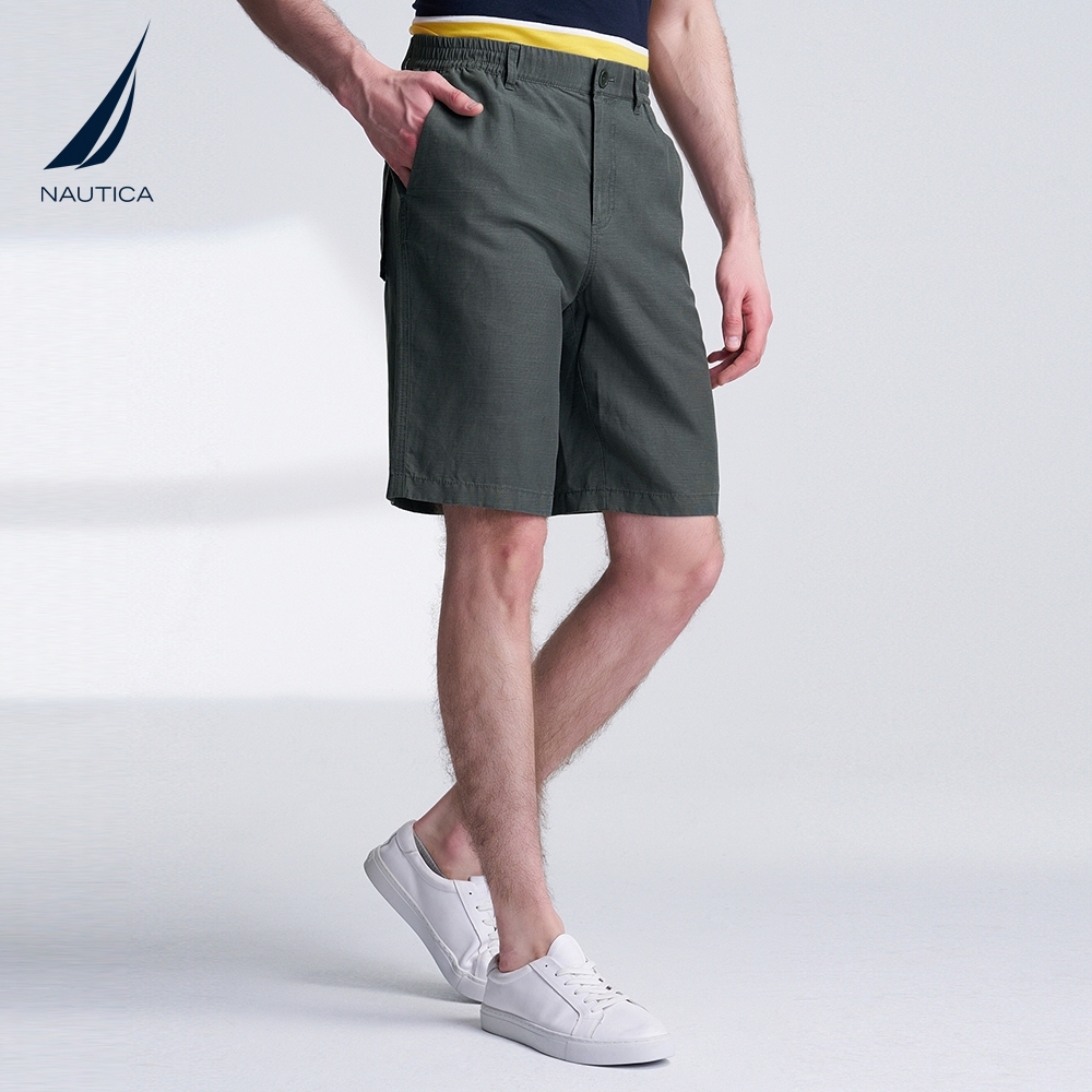 NAUTICA/诺帝卡男装夏季透气天丝麻混纺亲肤五分裤BO4202