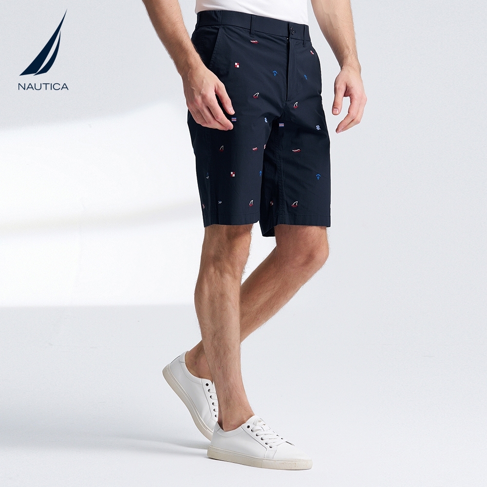 NAUTICA/诺帝卡男装夏季舒适带弹时尚绣花休闲短裤BO4201