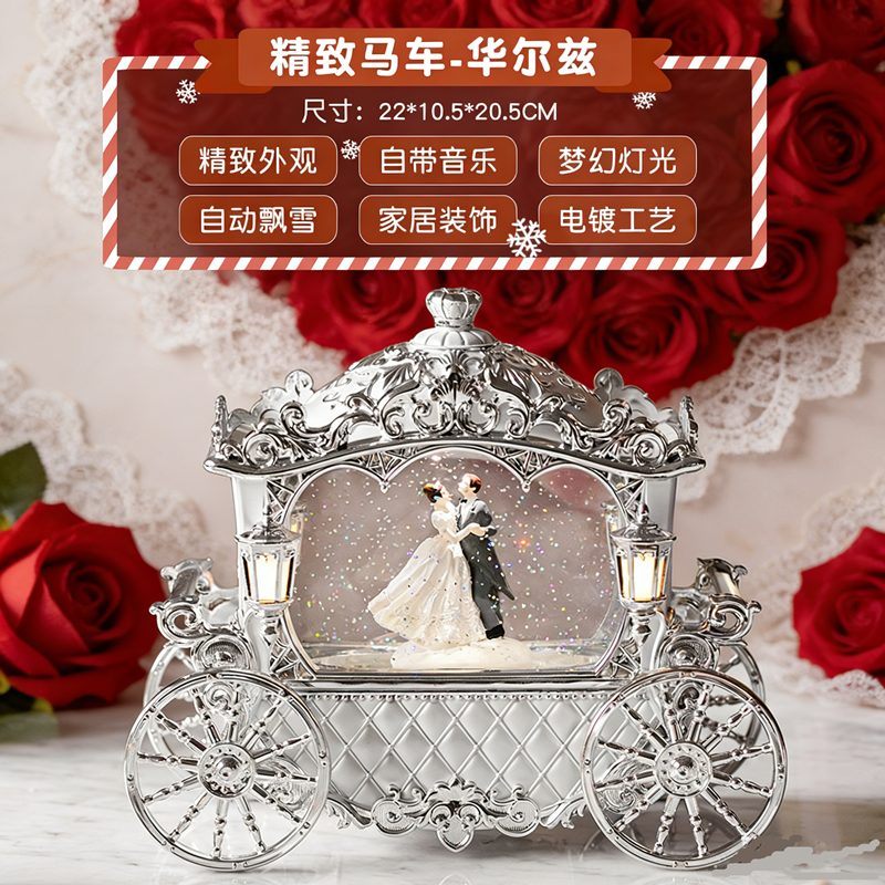 新年飘雪八音盒鸟之诗水晶球儿童女孩生日礼物摆件旋转木马音乐盒,淘宝优惠券,粉丝福利购,淘宝优惠卷