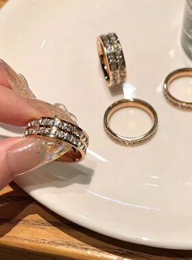 超闪满天星钛钢锆石戒指女轻奢小众设计高级感指环不掉色闺蜜尾戒
