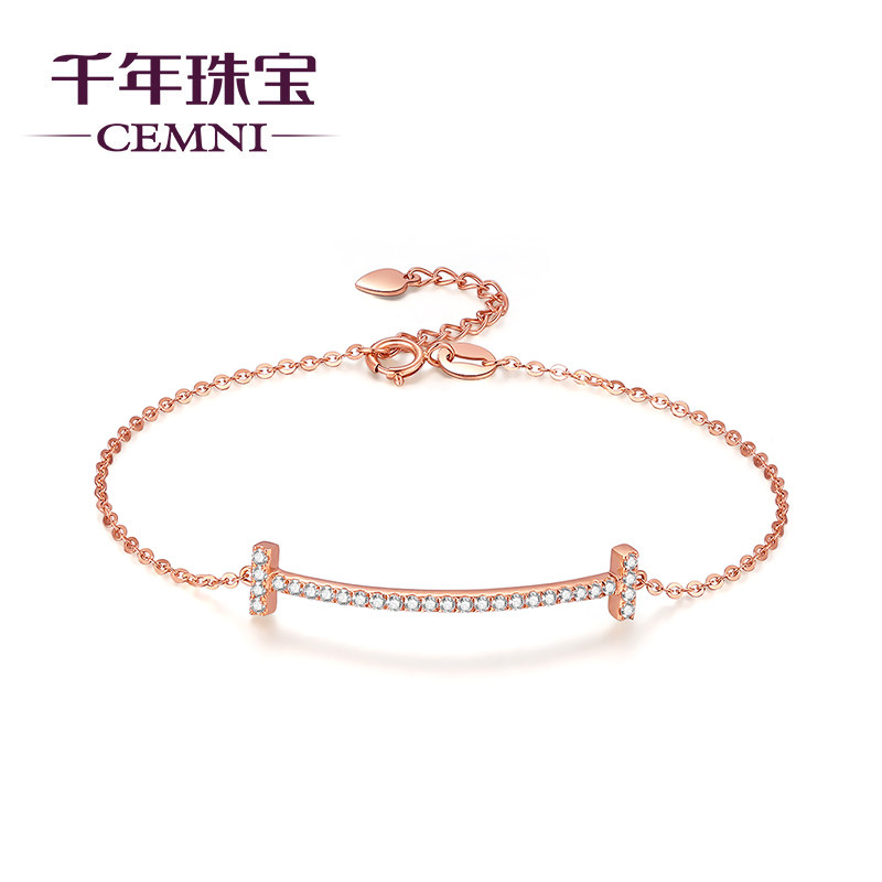 cemni /千年网红微笑18k金手链 cemni千年珠宝手饰