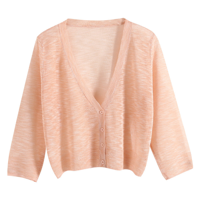 夏季新款高腰外搭七分袖冰丝吊带 邦德宝依毛针织衫